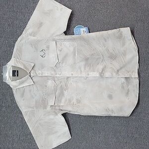 Men's Columbia Omni Shade Sun Protection Shirt Two Tone Green Size Medium